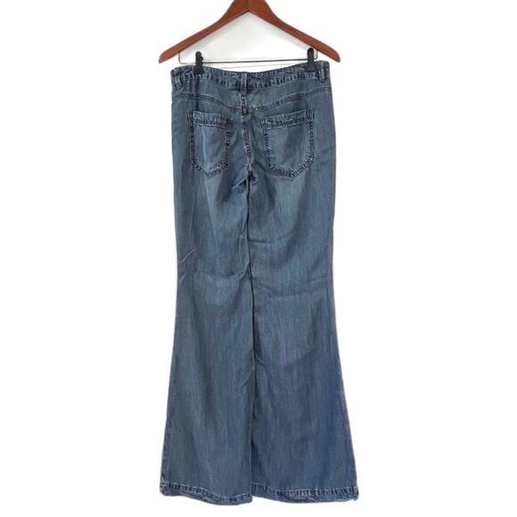 Free People Flare Jeans Tencel Denim Size 26 Mid Rise - Picture 3 of 7